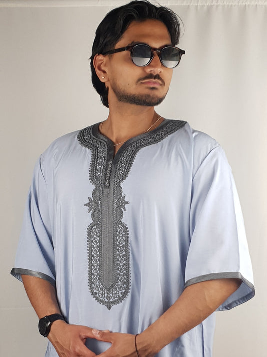 Moroccan Prestige Jillabah - Icy Grey