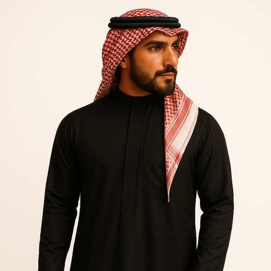 Al Raqi Signature Thobe – Midnight Black