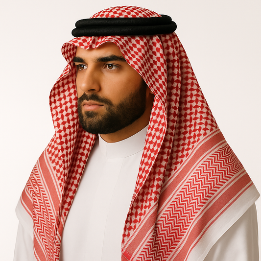 Projeh Classic Red Shemagh – Traditional Saudi Headwear
