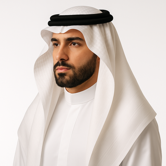 Projeh Classic White Shemagh – Elegant Saudi Headwear