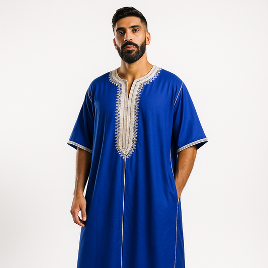 Moroccan Prestige Jillabah - Royal Blue