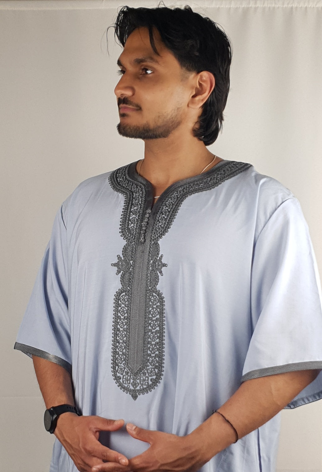 Moroccan Prestige Jillabah - Icy Grey