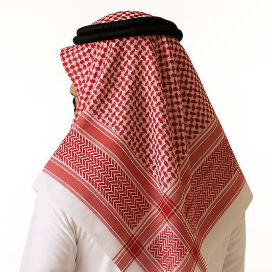 Projeh Classic Red Shemagh – Traditional Saudi Headwear